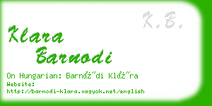 klara barnodi business card